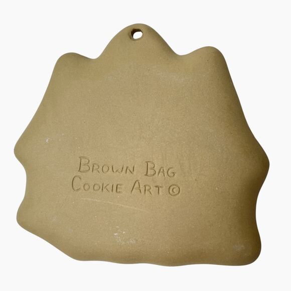 Brown Bag Cookie Art Mold Gingerbread House Durable Ceramic Heart Cottage Vtg - Picture 6 of 9